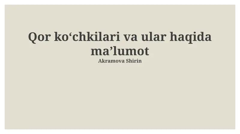 Tog' ko'chkilari va ular haqida maʼlumot