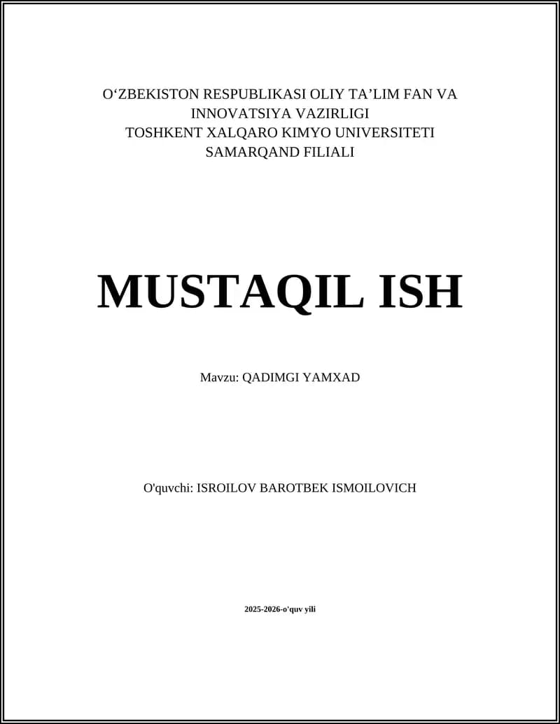 QADIMGI YAMXAD