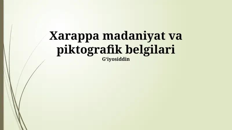 Xarappa madaniyat va piktografik belgilari