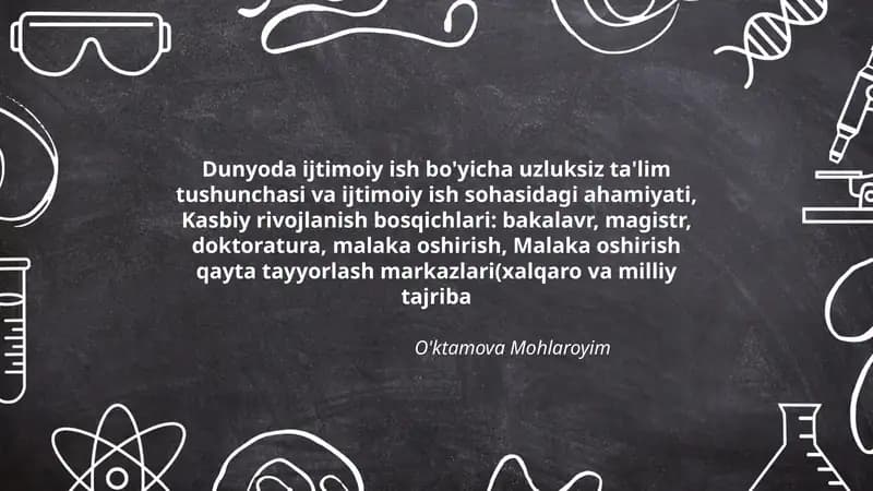 Malaka oshirish qayta tayyorlash markazlari(xalqaro va milliy tajriba)