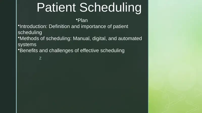 Patient Scheduling