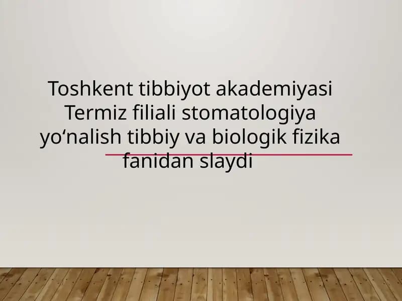Dopler effekti. Qon oqimi tezligini aniqlash. Yurak qon tomirlarda bosimning taqsimlanishi