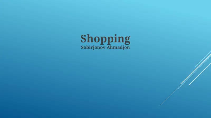 Shopping Habits