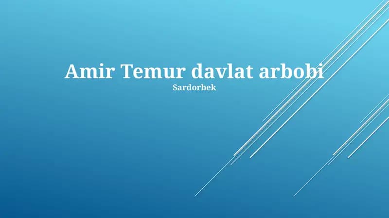 Amir Temur davlat arbobi