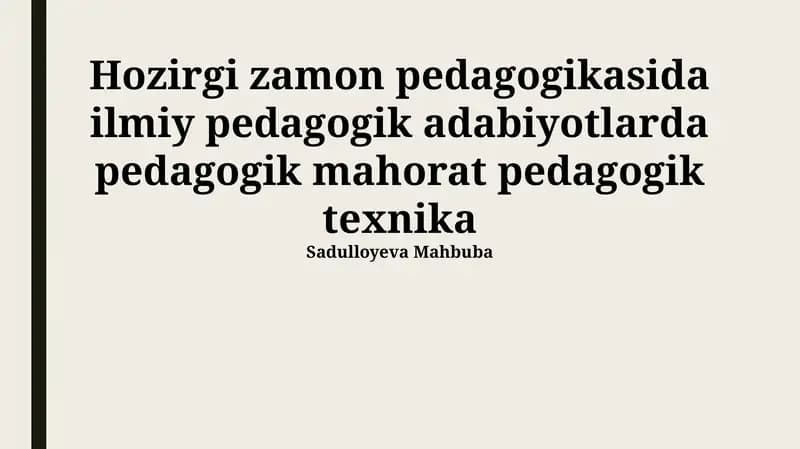 Ilmiy-pedagogik adabiyotlar
