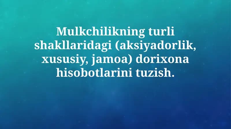 Farmatsevtika hisobotlari O'zbekiston Respublikasi qonunchiligiga muvofiq xususan 787-sonli farmoyish va farmatsevtika faoliyatini tartibga soluvchi boshqa normativ hujjatlarga
