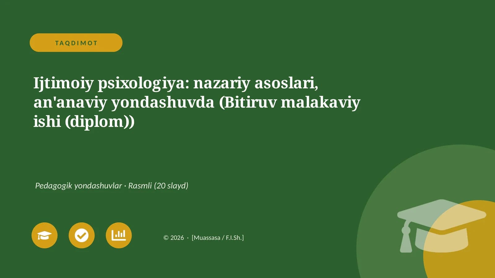 Ijtimoiy psixologiya: nazariy asoslari, an'anaviy yondashuvda (Bitiruv malakaviy ishi (diplom))