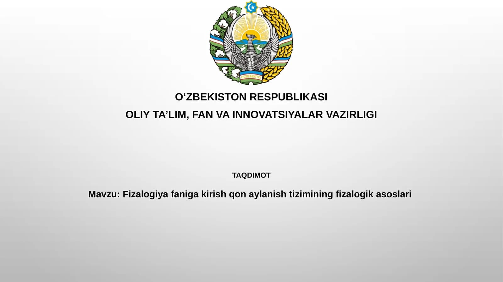 Qon aylanish tizimining fizalogikasoslari