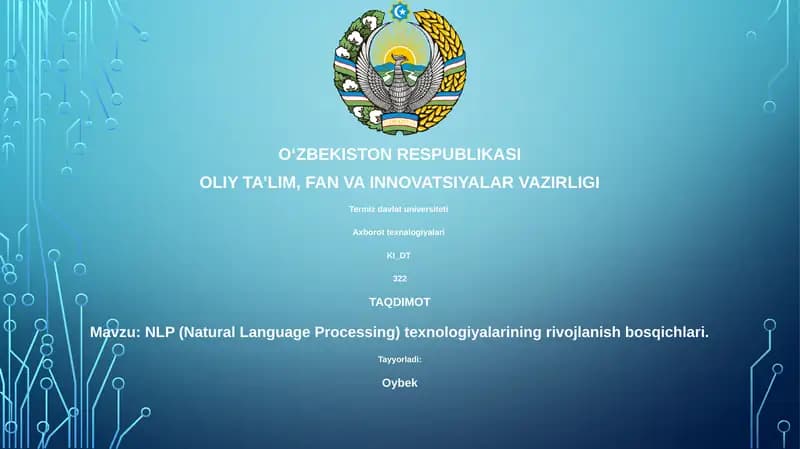 NLP (Natural Language Processing) texnologiyalarining rivojlanish bosqichlari