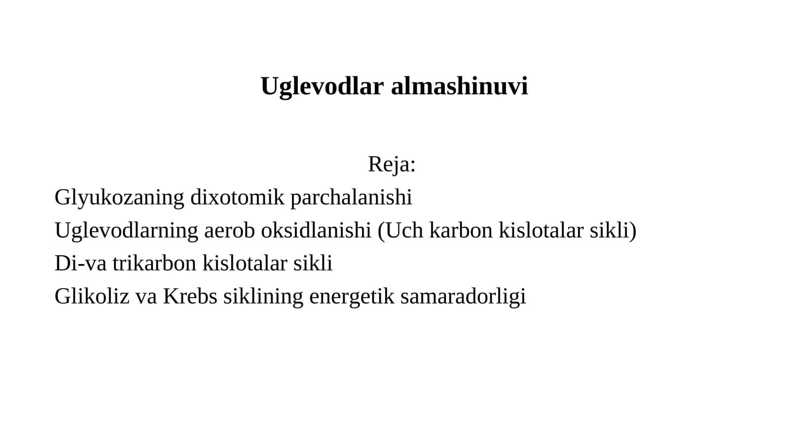 Uglevodlar almashinuvi