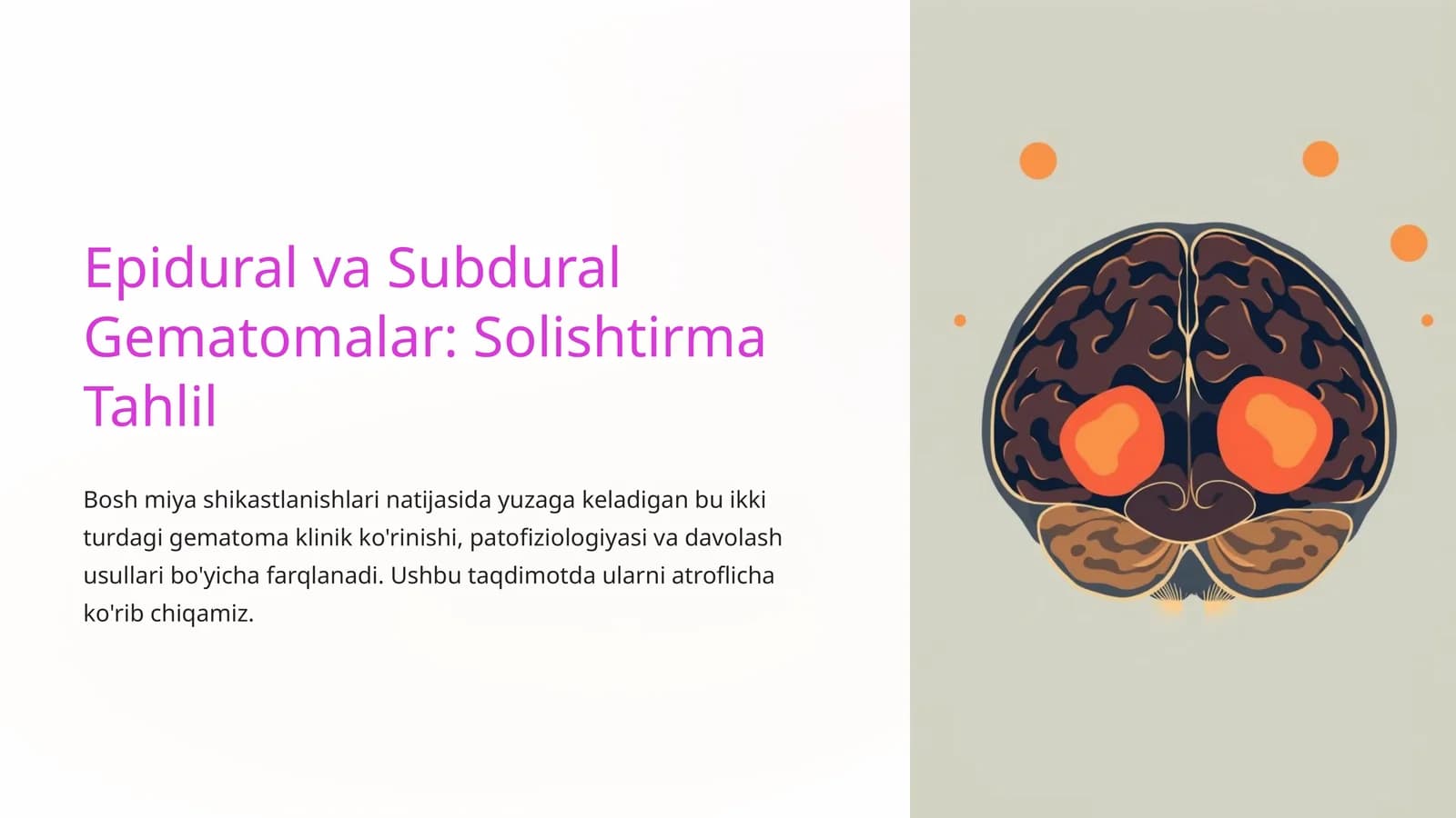 Epidural va Subdural Gematomalar: Solishtirma Tahlil
