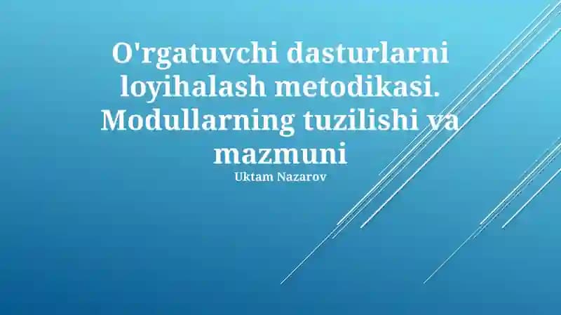 Ta'lim dasturlarini loyihalash metodikasi