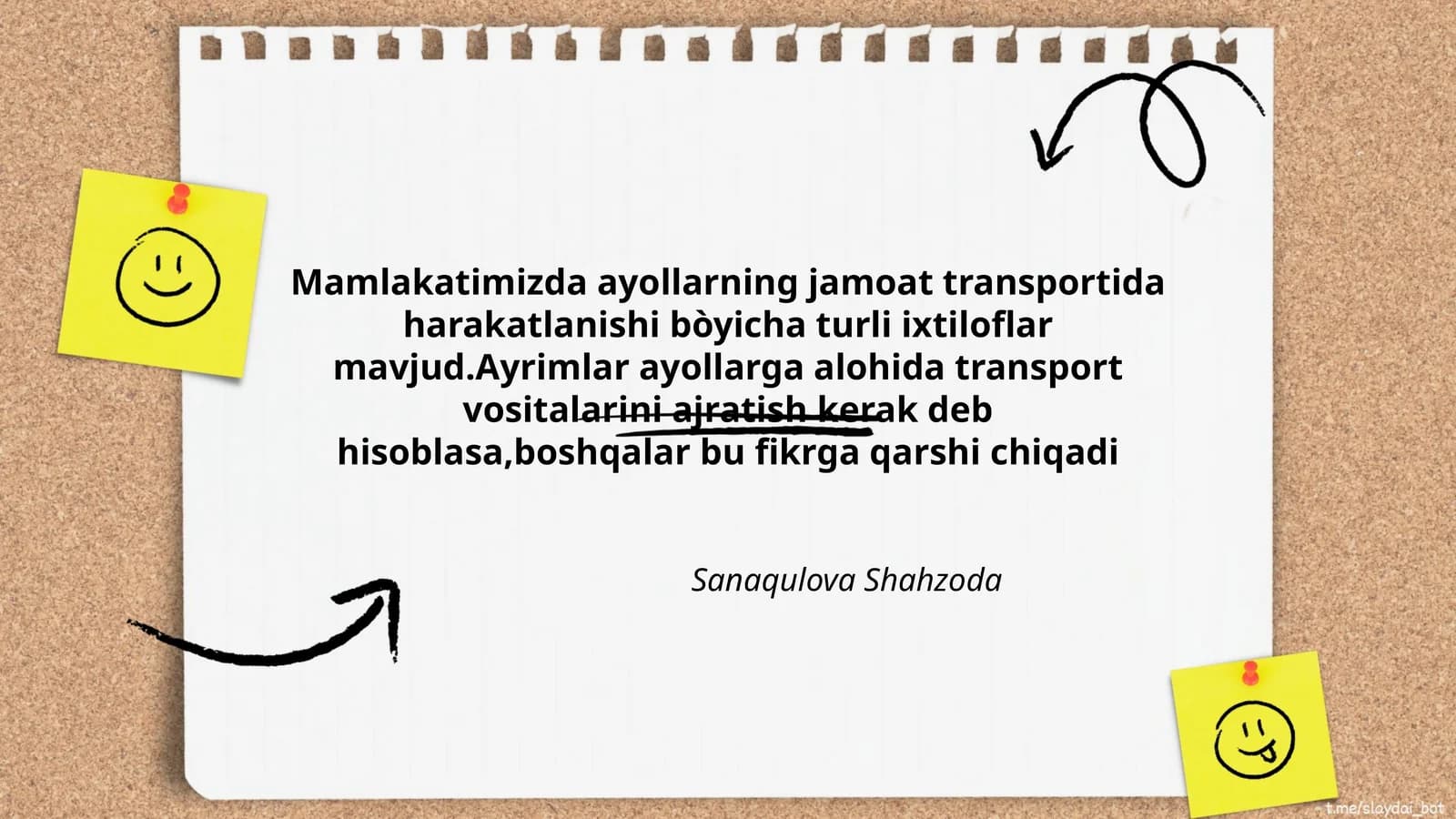 Ayollarning jamoat transportida harakatlanishi