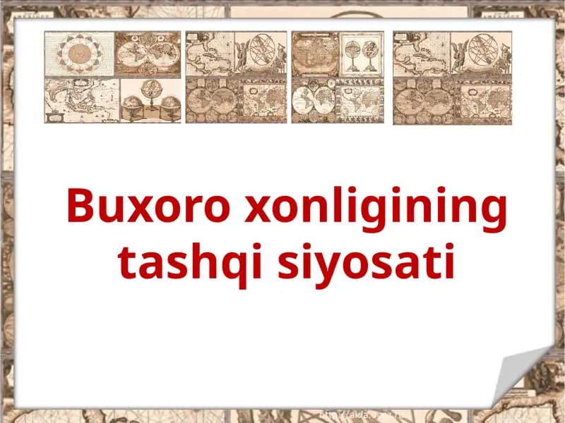 Buxoro xonligining tashqi siyosati