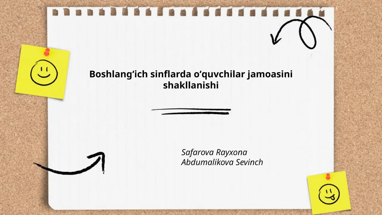 Boshlangʻich sinflarda oʻquvchilar jamoasini shakllanishi