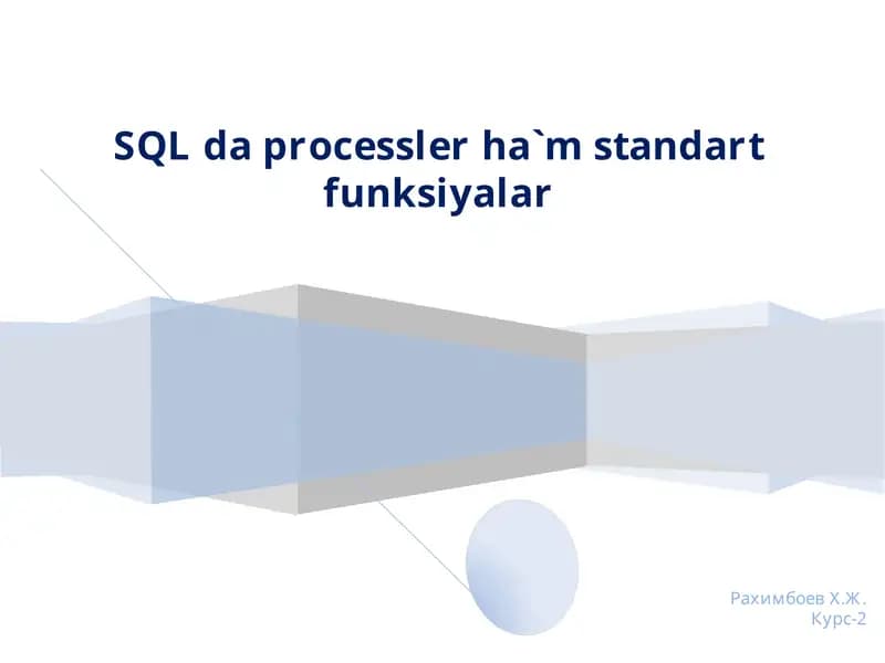 MySQLDA SAQLAWSHI PROCESSLER