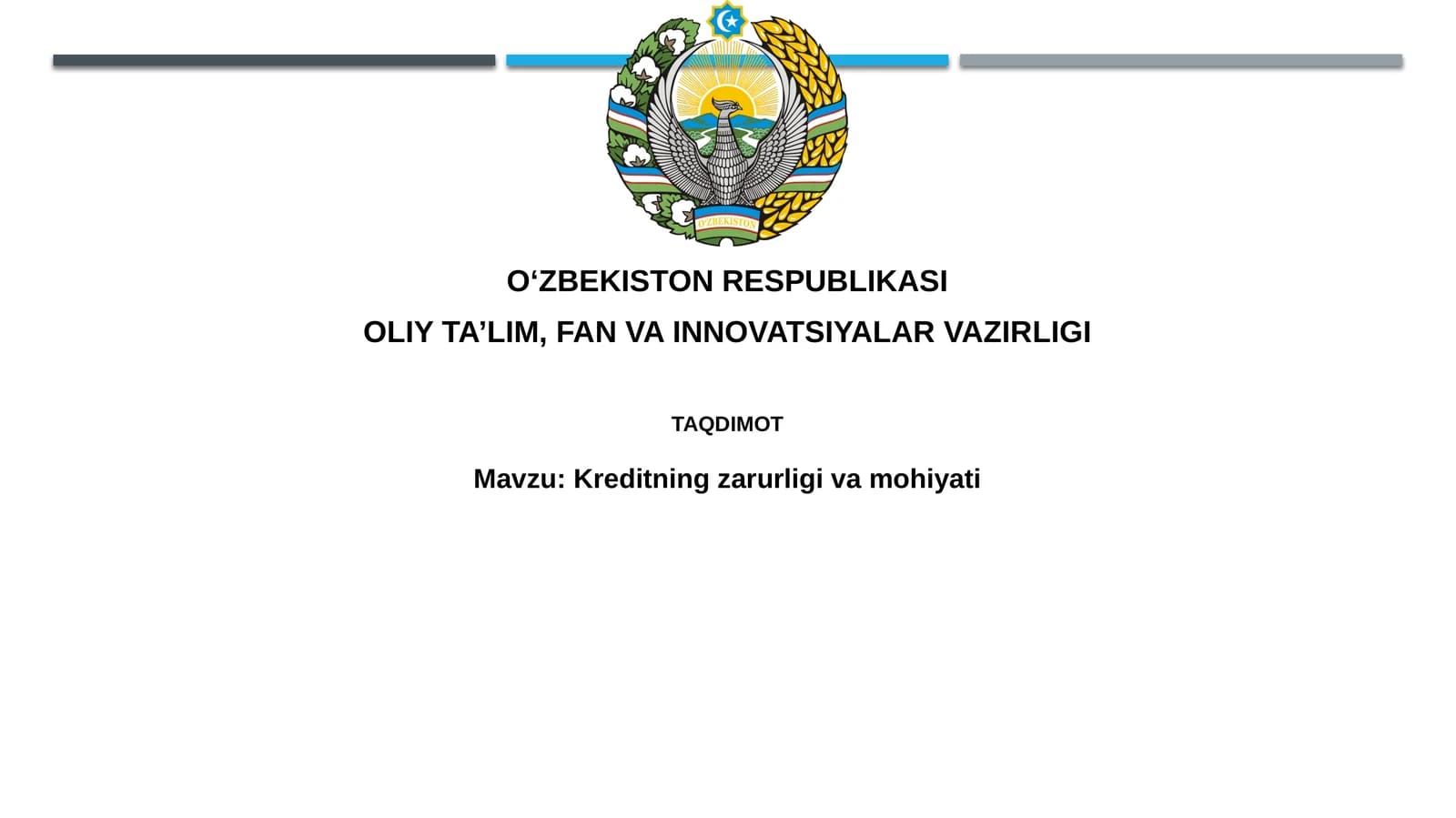 Kreditning zarurlligi va mohiyati