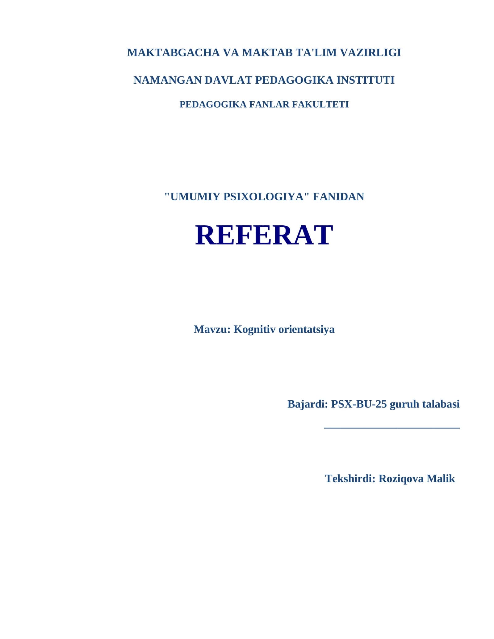 Kognitiv orientatsiya