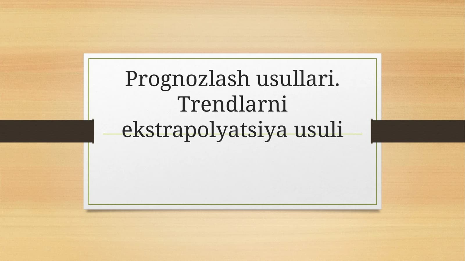 Trendlarni ekstrapolyatsiya usuli