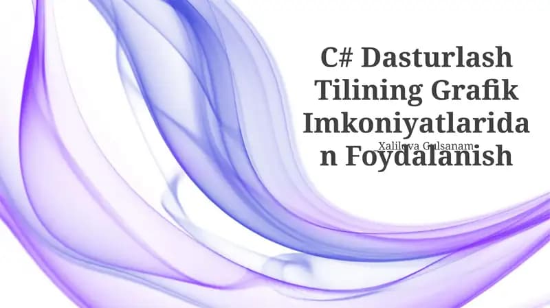 C# Dasturlash Tilining Grafik Imkoniyatlaridan Foydalanish