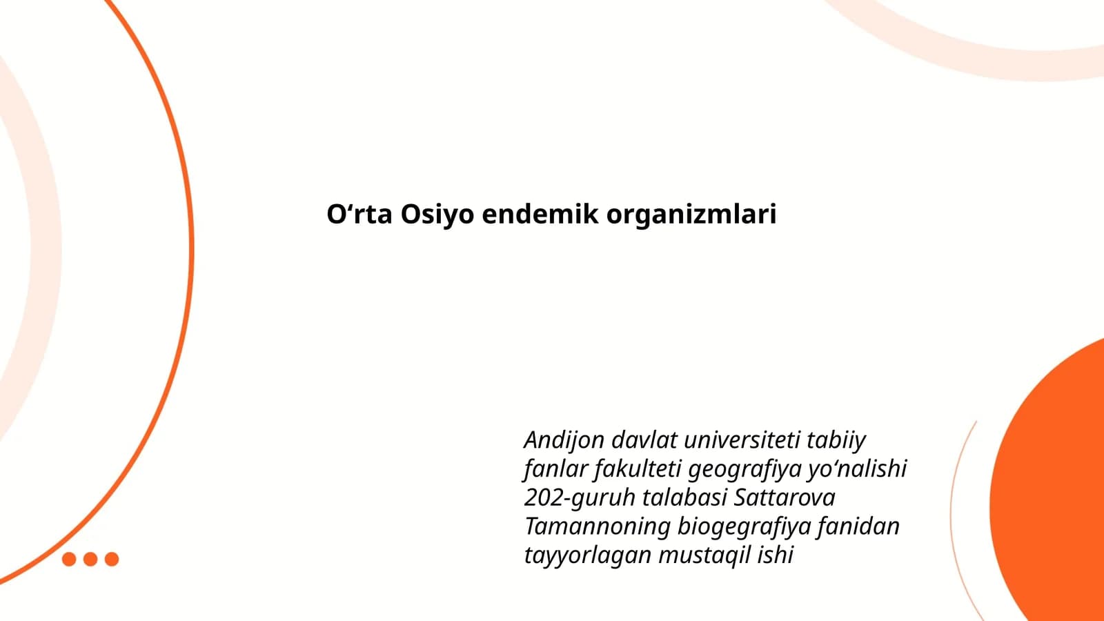 Oʻrta Osiyo endemik organizmlari