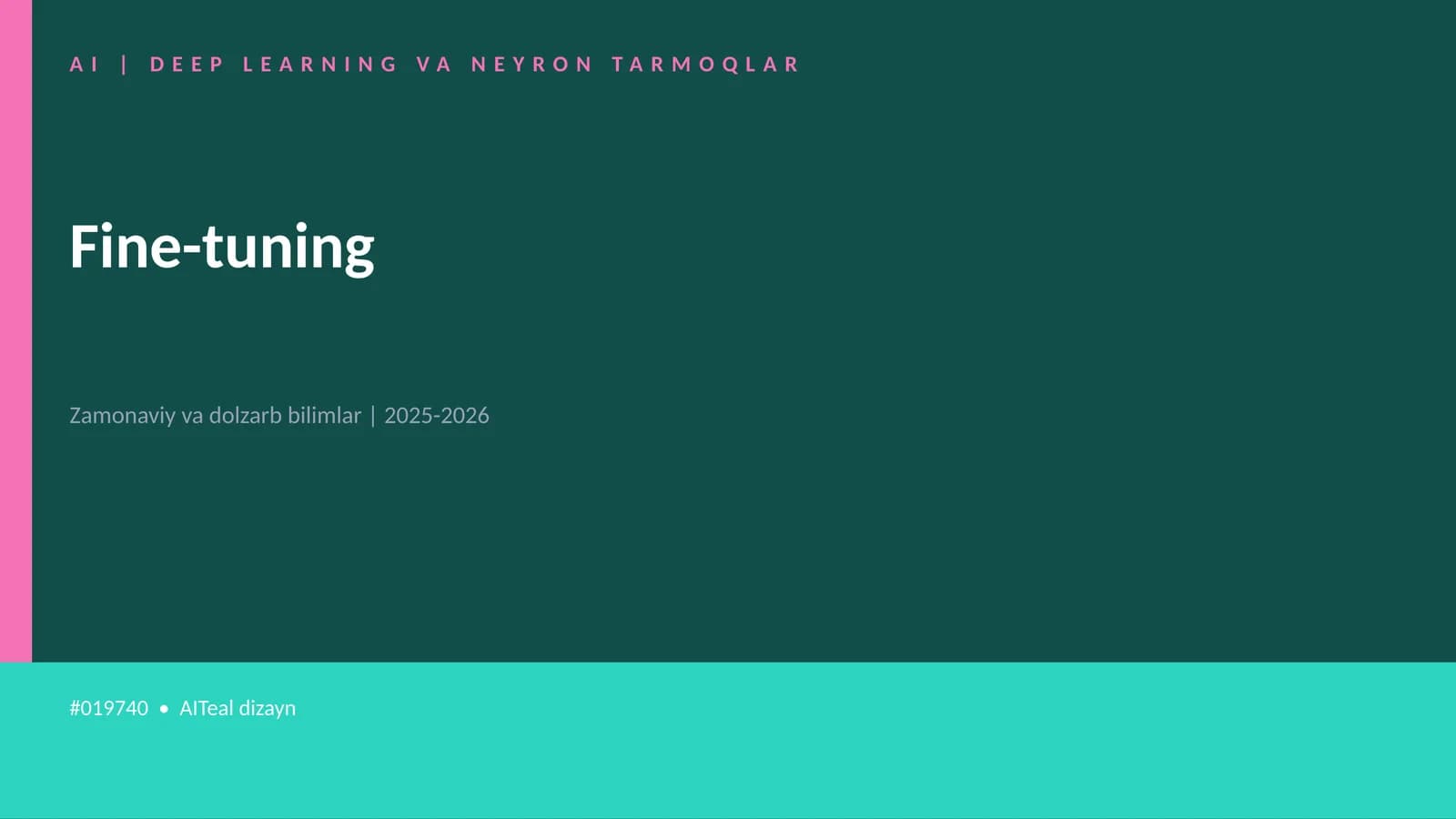 AI | DEEP LEARNING VA NEYRON TARMOQLAR