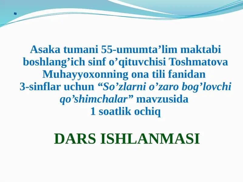 So’zlarni o’zaro bog’lovchi qo’shimchalar