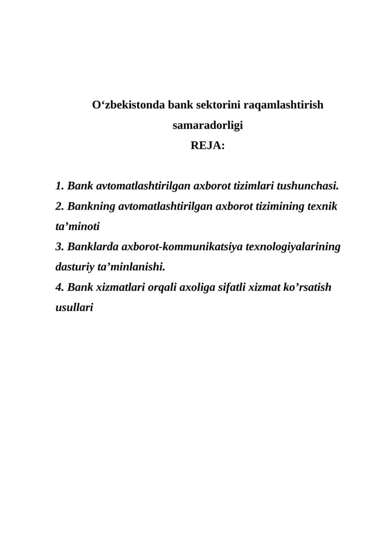 Bank axborot tizimi (BAT)