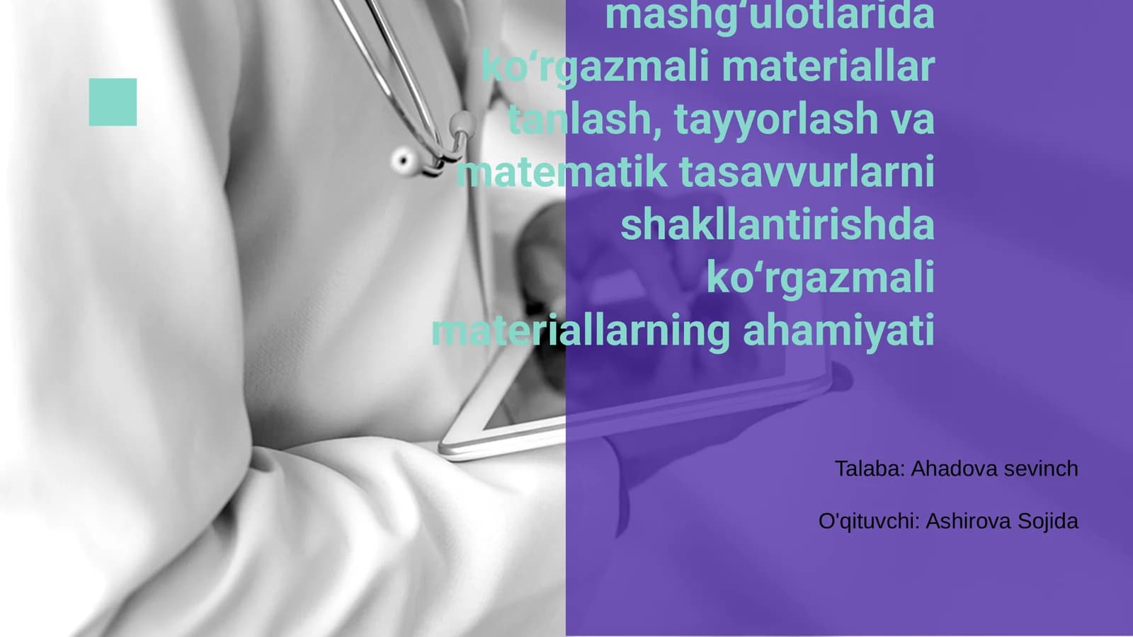 Matematik mashgʻulotlarida koʻrgazmali materiallar