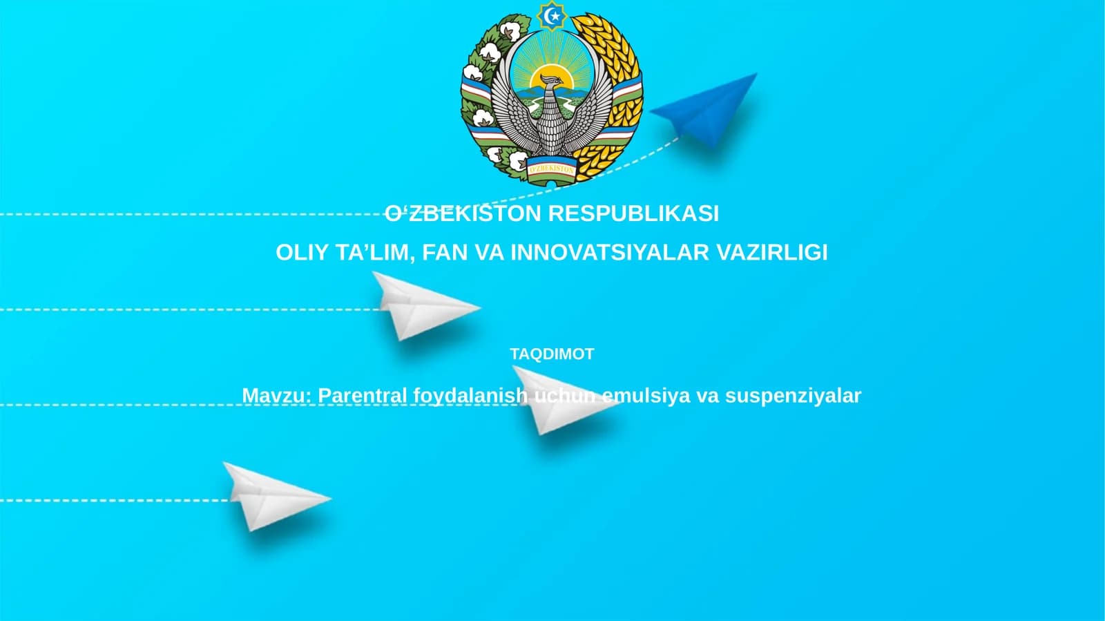 Parenteral foydalanish uchun emulsiyalar va suspenziyalar