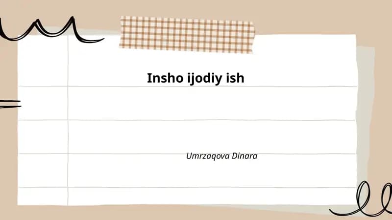 Insho ijodiy ish Umrzaqova Dinara