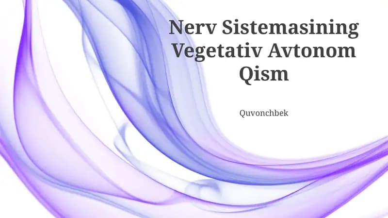Nerv Sistemasining Vegetativ Avtonom Qism