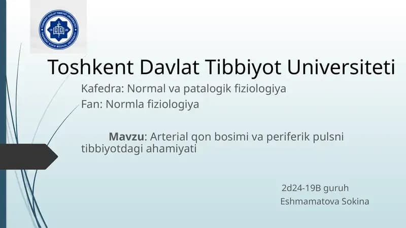 arterial qon bosimi