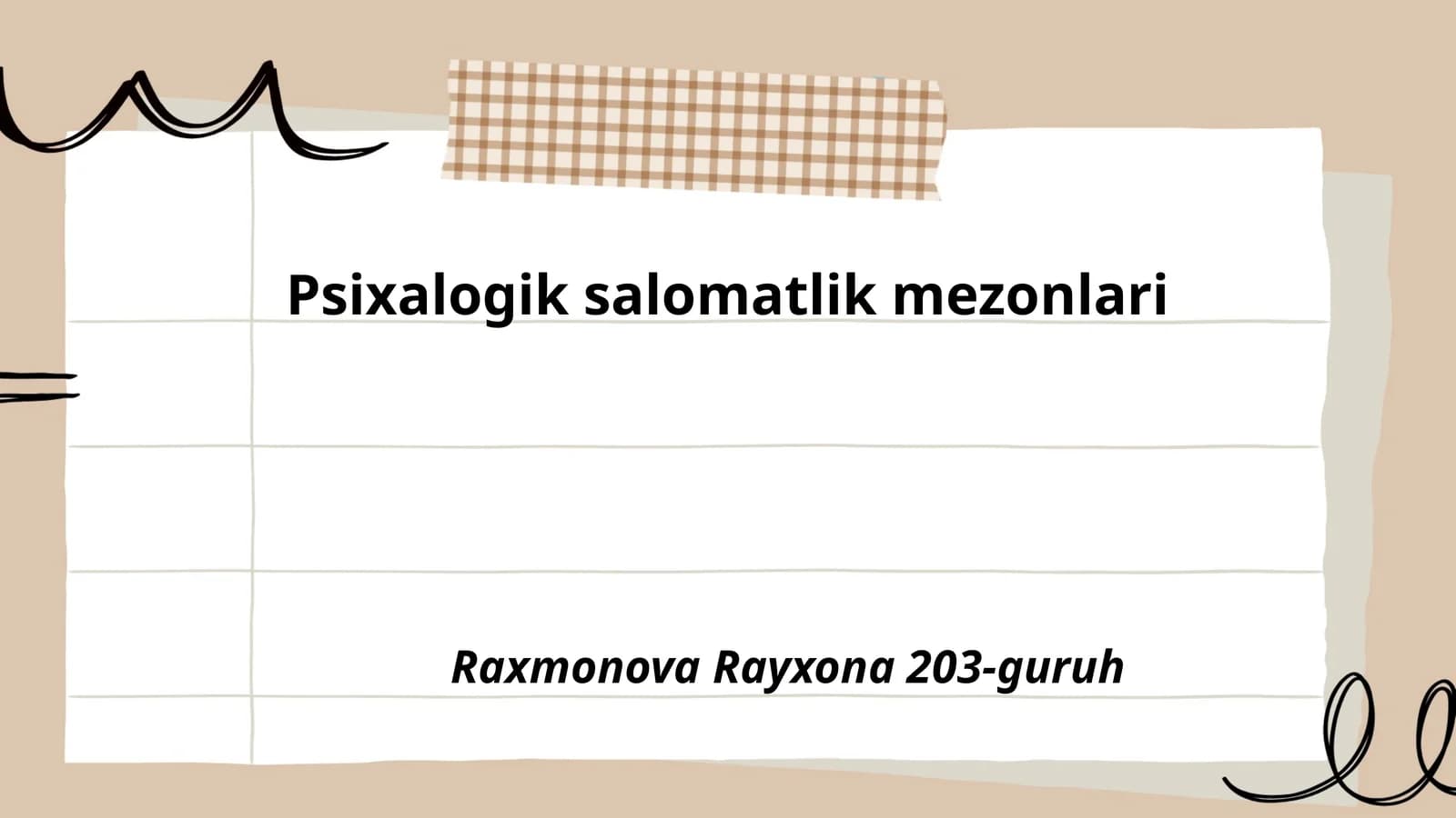 Psixalogik salomatlik mezonlari