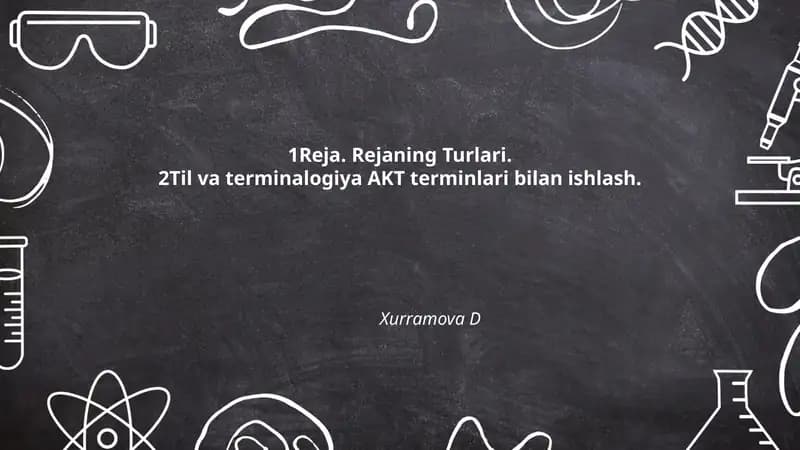 Rejaning Turlari