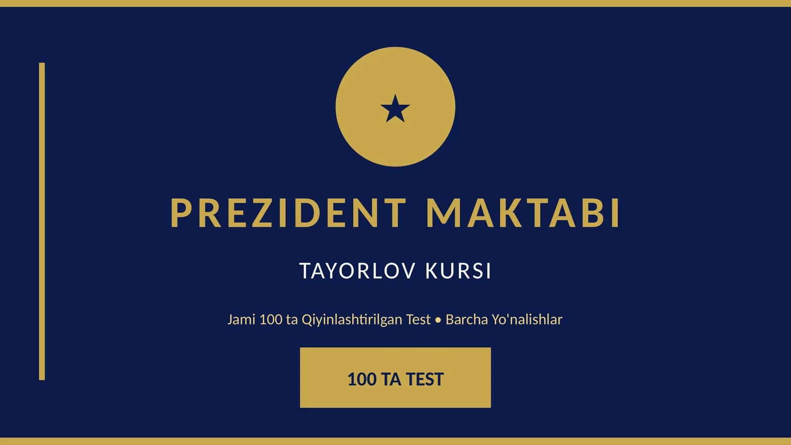 PREZIDENT MAKTABI TAYORLOV KURSI
