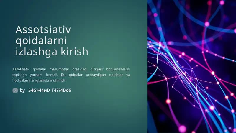 Assotsiativ qoidalarni izlashga kirish