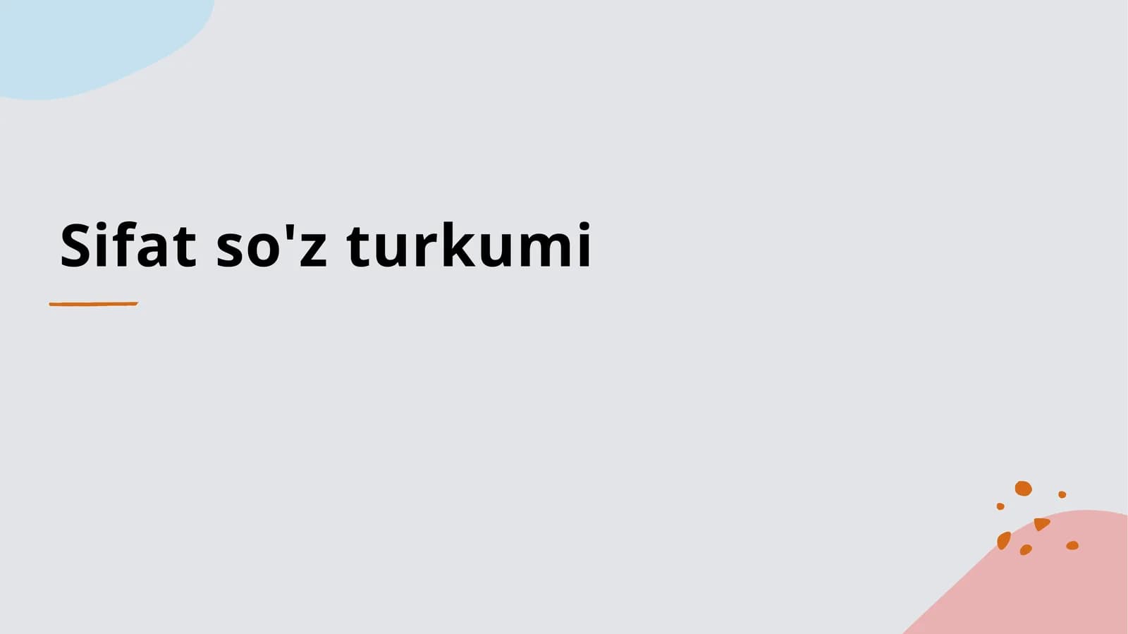 Sifat so'z turkumi