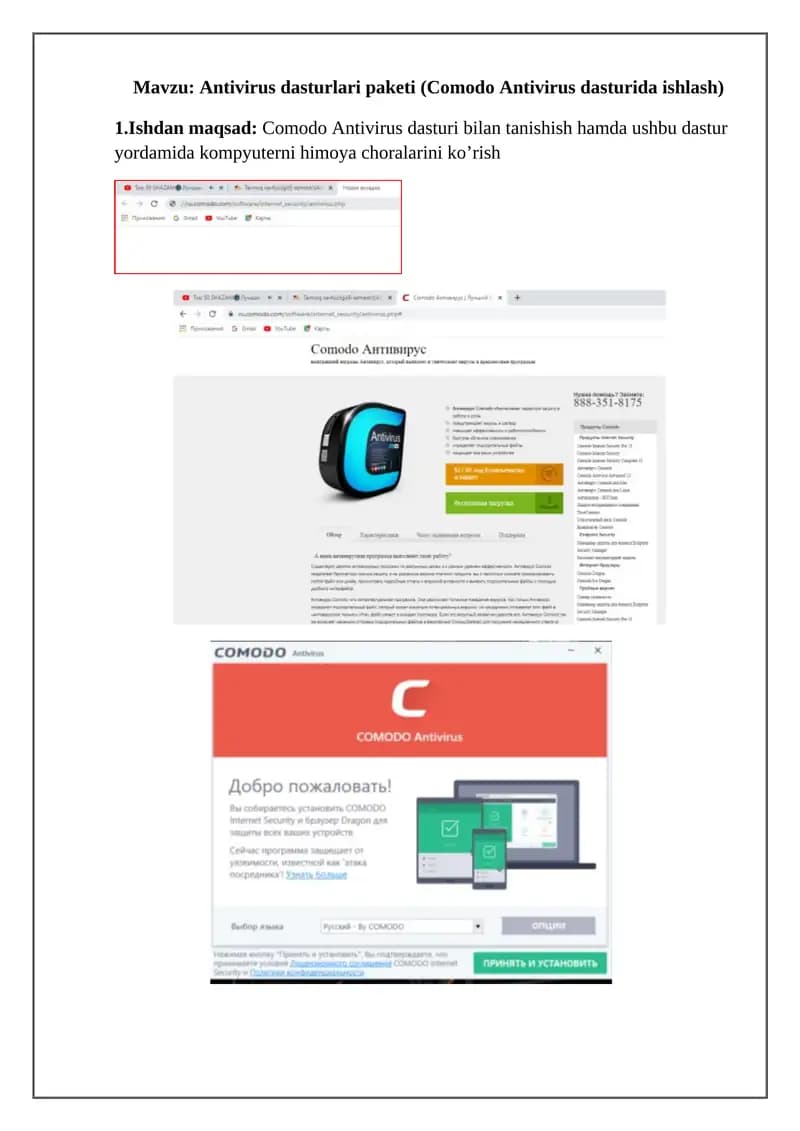 Comodo Antivirus dasturlari paketi