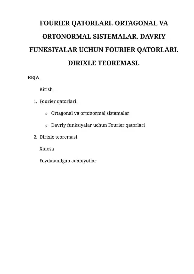 Fourier Qatorlari