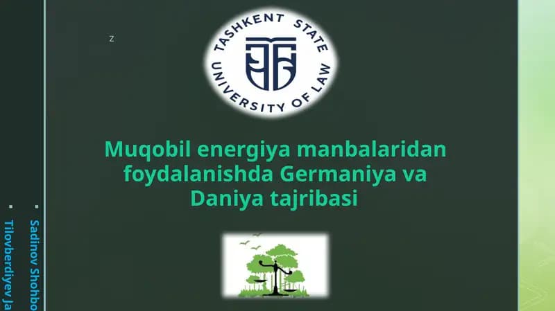 Muqobil energiya manbalaridan foydalanishda Germaniya va Daniya ta'jribasi