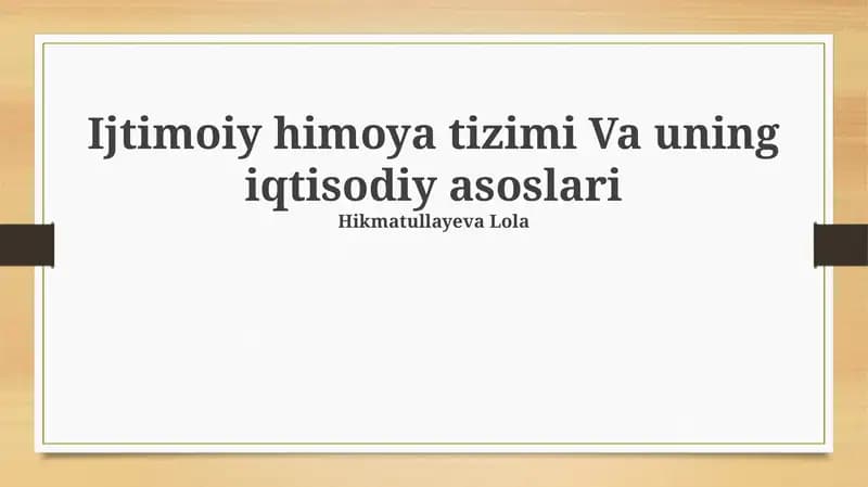 Mehnatga layoqatsizlarni ijtimoiy himoyasi