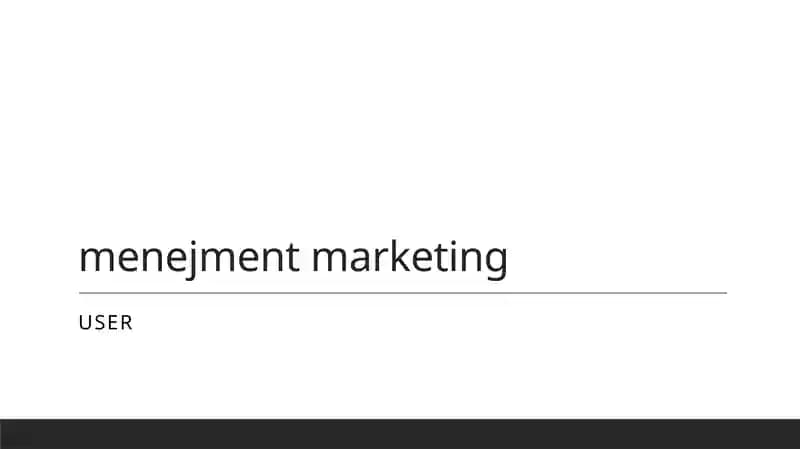 Menejment Marketing