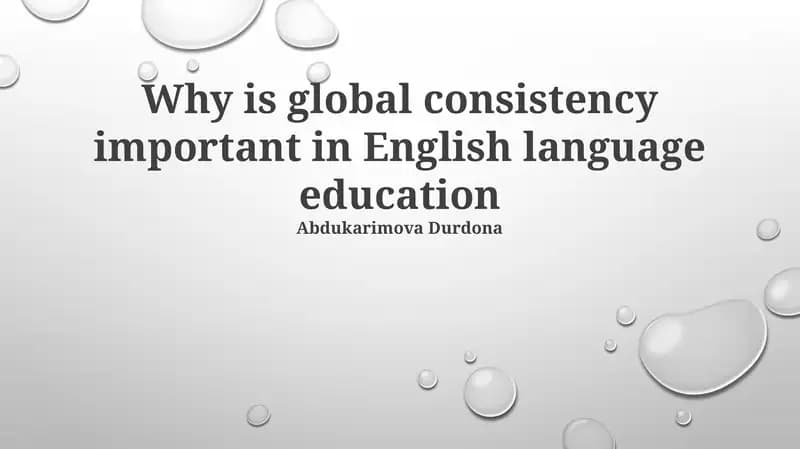 The Power of Alignment: Defining Global Consistency in English Language Education