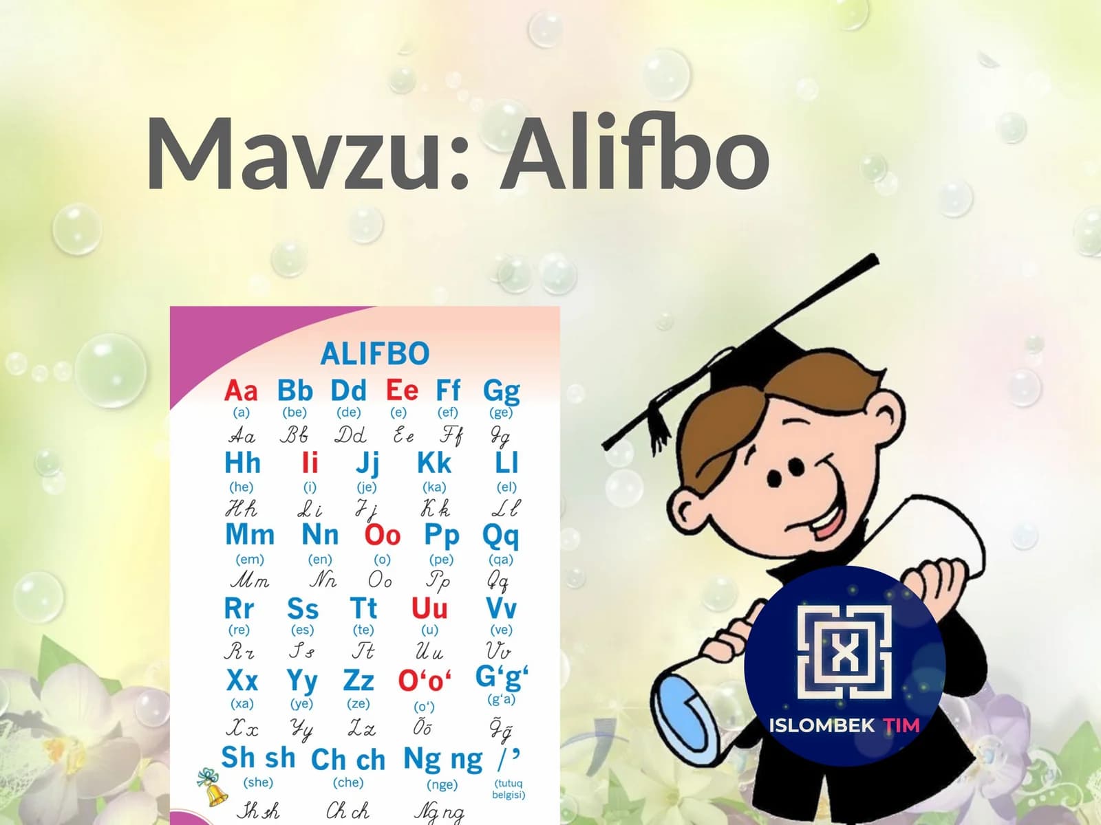 Alifbo mavzusiga taqdimot