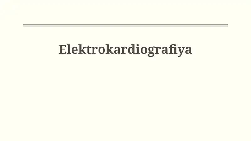 Elektrokardiografiya