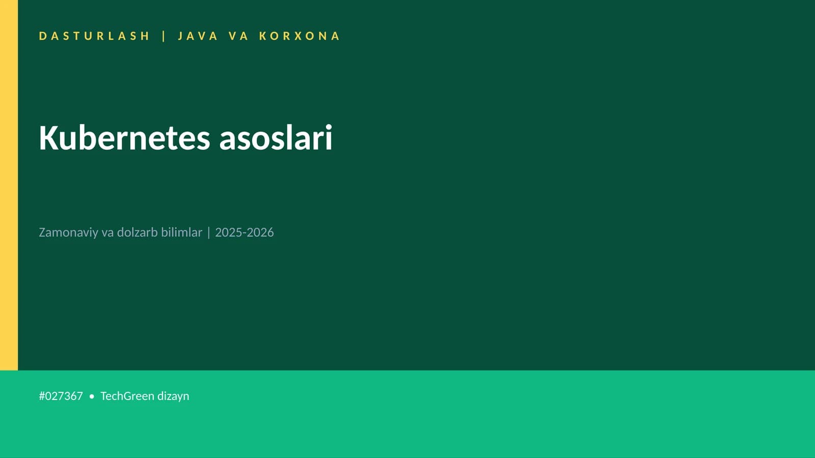 Kubernetes asoslari