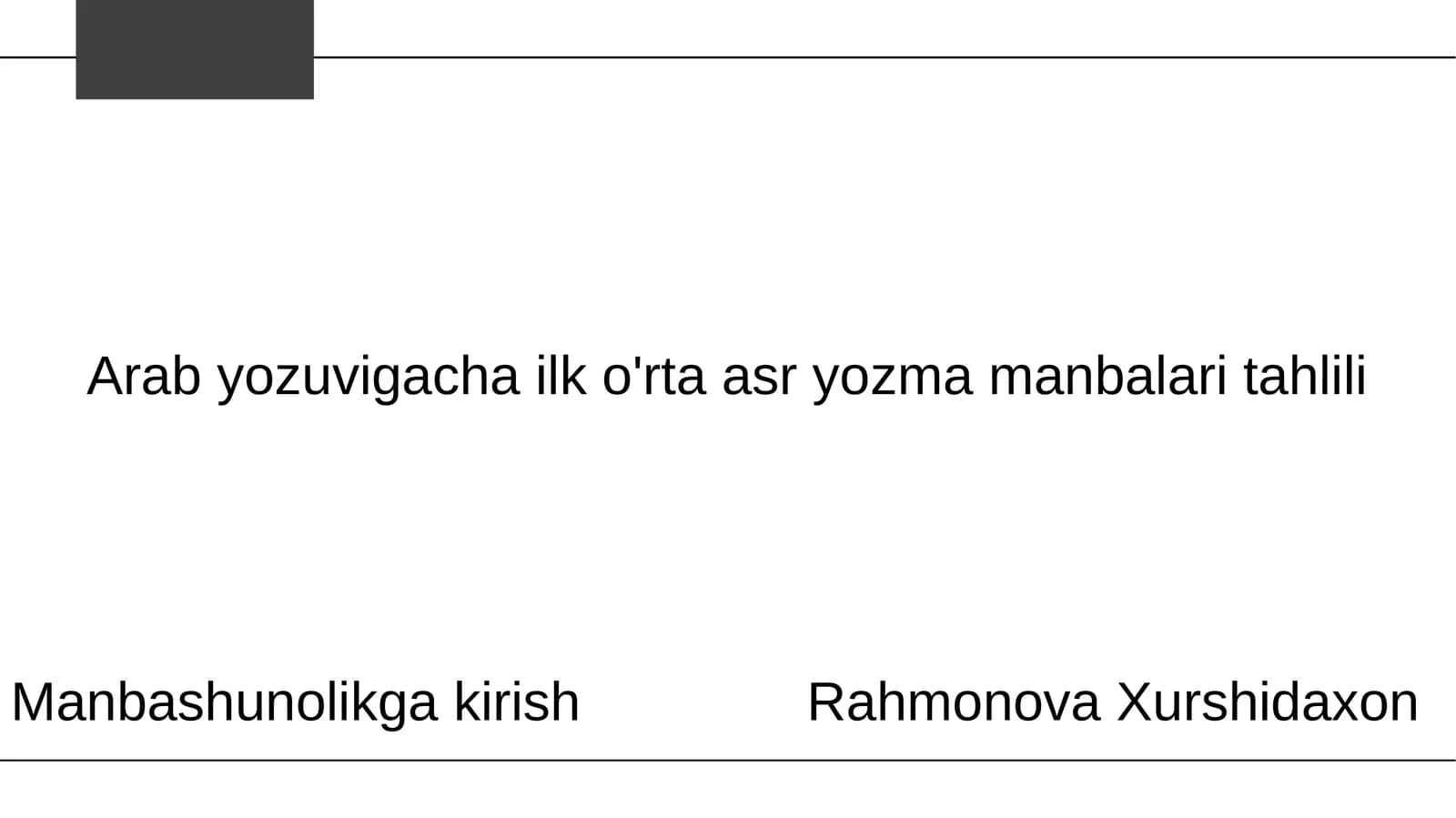 Arabyozuvi gachail ko'rta asr yozuvlaritahlili