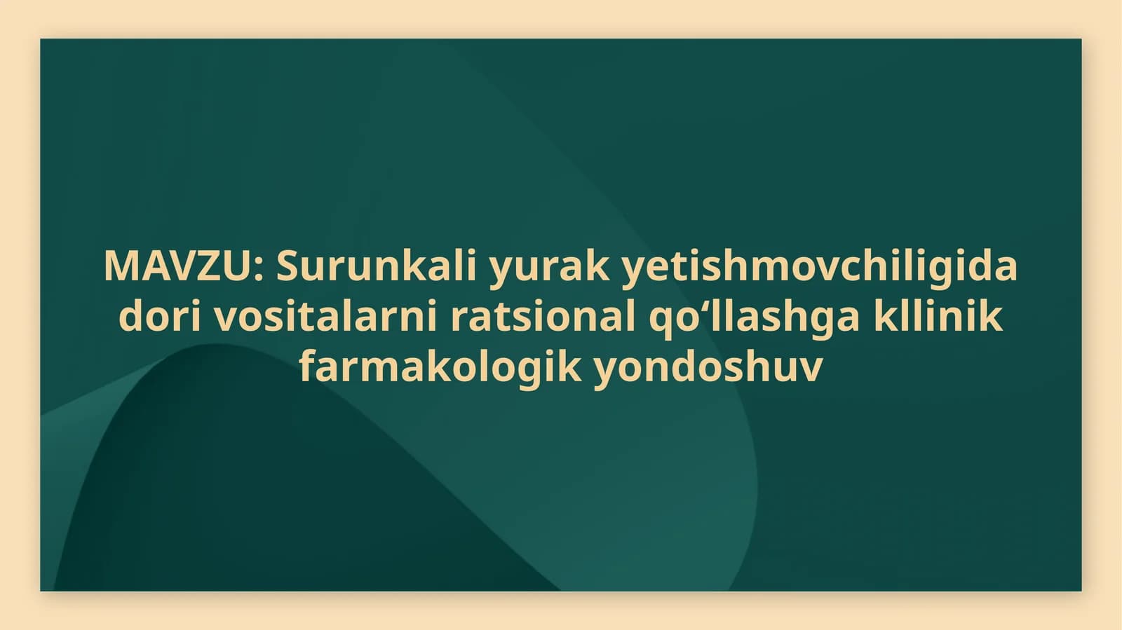 Surunkaliyurakyetish movchiligi dori vositalarni ratsional qo‘llashga klinik farmakologik yondashuv
