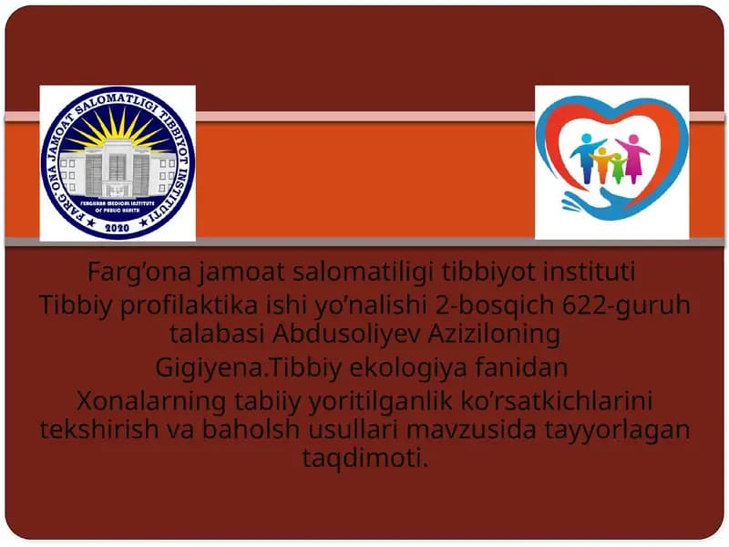 Xonalarning tabiiyyoritilganlik ko'rsatkichlari